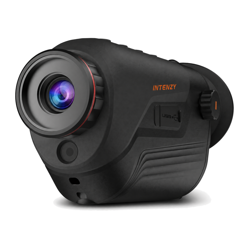 Intenzy G325 thermal monocular objective lens close-up